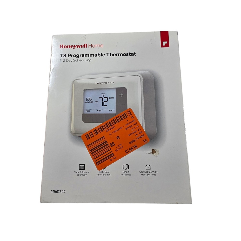 Honeywell Home T3 Programmable Thermostat RTH6360D White